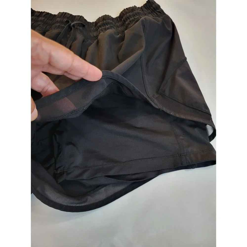 90 Degree By Reflex 2 in 1 Womens Shorts Black Running Athletic Gym Workout Sz L